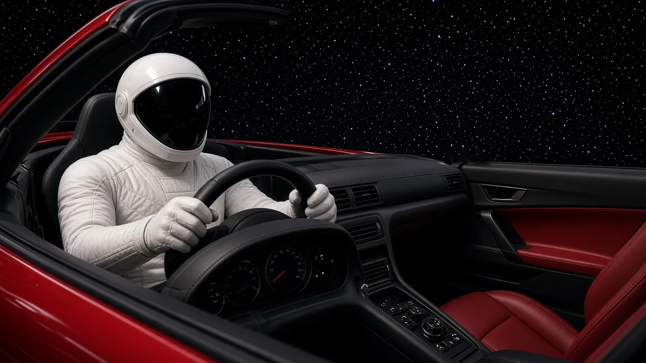 Cockpit view toward deep space