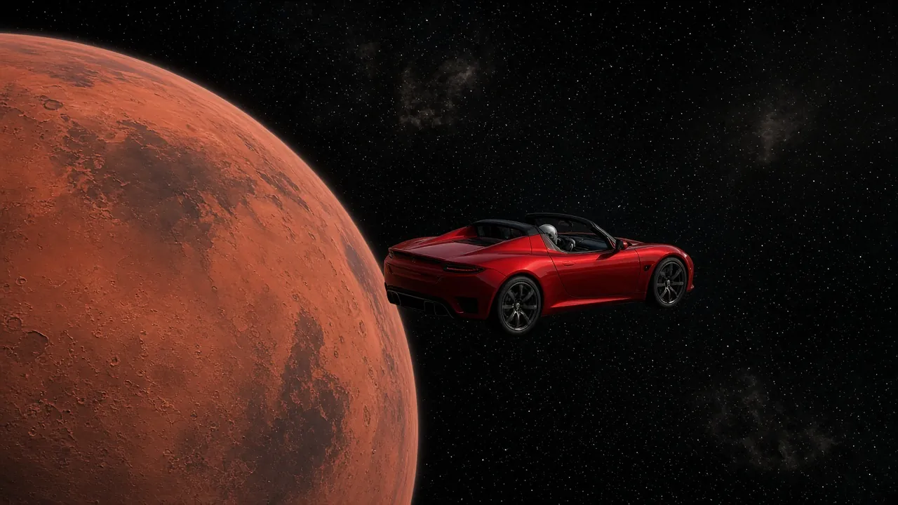 Roadster near Mars